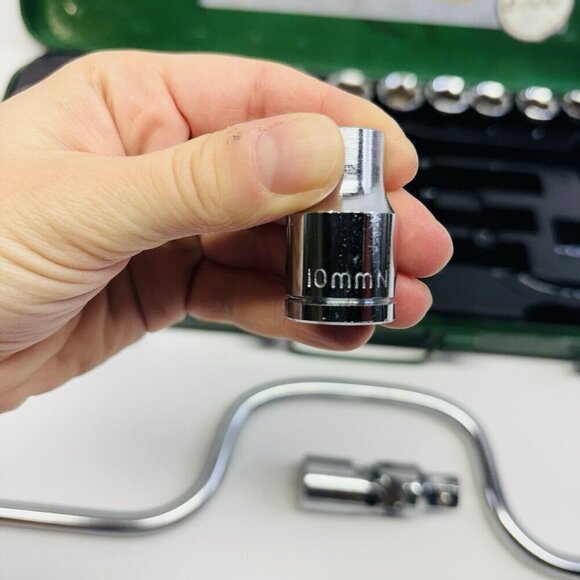 Vintage Rockford 25 piece 1/2 inch drive socket set W/ case Japan - Picture 10 of 12